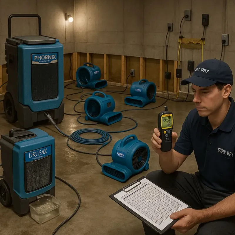 Structural Drying and Dehumidification process in Jasmine Estates, FL